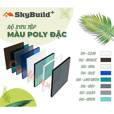 Tấm poly đặc Coolmax 4,7ly - khổ rộng 2,1m - tấm lợp lấy sáng - tấm lợp trong suốt