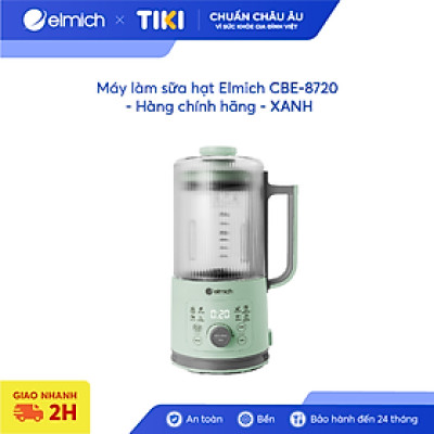 Máy làm sữa hạt Elmich CBE-8720, công suất xay 300W, công suất nấu 500W, dung tích xay nóng 600ml và xay lạnh 800ml, lưỡi dao với 10 cánh giúp xay nhuyễn, nhỏ gọn, dễ dàng lưu trữ và sử dụng - Hàng chính hãng