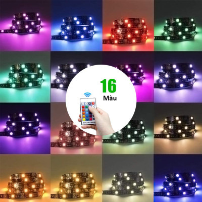 Led dây dán RGB đổi màu trang trí dán tường, máy tính, bàn làm việc, đèn led 5050, 2835 - Chính hãng DEHA