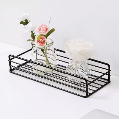 Kệ Góc Nhà Tắm Hình Chữ Nhật - Có Sơn Tĩnh Điện, Kệ Dán Tường Nhà Tắm, Nhà Bếp Siêu Dính - Tặng Kèm Tấm Dán - Màu Đen