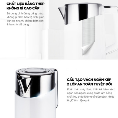 Bình đun siêu tốc đa năng Cuckoo CK-A170T dung tích lớn 1.7L - 1850W - Điều chỉnh nhiệt độ nước - Hàng chính hãng