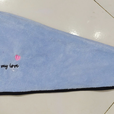 Bộ 3 khăn ủ tóc quấn đầu nhanh khô, thêu chữ đẹp (Giao màu ngẫu nhiên, nhiều màu)
