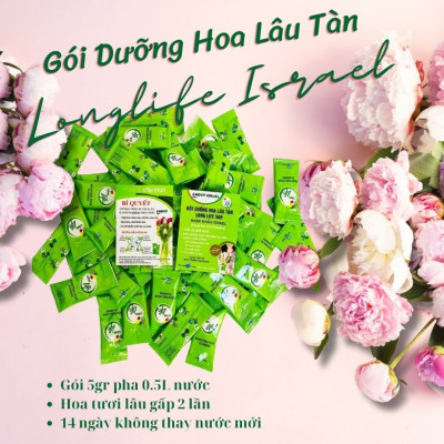 Gói Thuốc Dưỡng Hoa tươi nhập Khẩu chính hãng Israel hiệu Longlife 5g (Combo 30 gói) giúp hoa tươi gấp 2 lần và 14 ngày không thối nước