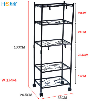 Kệ đựng xoang nồi nhà bếp 5 tầng lắp ráp tiện dụng Hobby Home Decor KB5T
