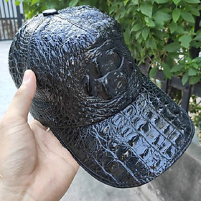 Mũ da cá sấu thật. Gù cá sấu đẹp đúng chất!