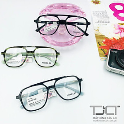 GỌNG KÍNH CẬN PHOM VUÔNG 2 CẦU UNISEX THỜI TRANG, CHÍNH HÃNG NOVELTY N22018