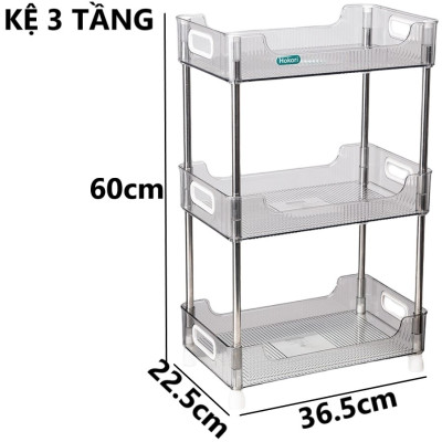 Kệ chữ nhật trong HOKORI khung inox 2 / 3 tầng nhựa VIỆT NHẬT cao cấp đựng đồ đa năng - Văn phòng, vệ sinh, phòng khách - Hàng Việt Nam