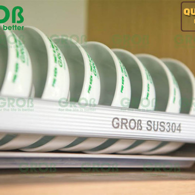 Giá để bát đĩa trong tủ bếp 2 tầng inox 304 vĩnh viễn không han gỉ thương hiệu Grob