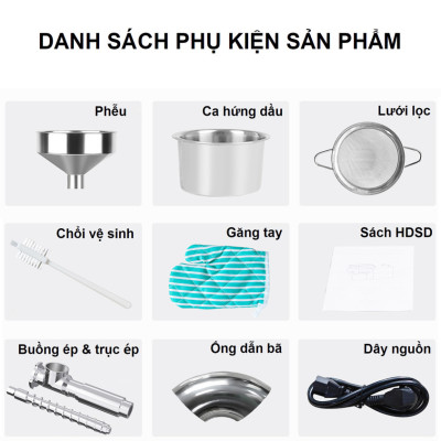 Máy ép dầu ăn thực vật dùng trong gia đình thương hiệu Mỹ cao cấp Septree X9 - Công suất 1300W - Hàng chính hãng