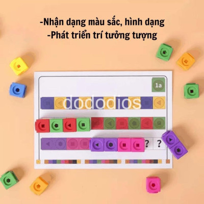 Đồ chơi giáo dục NUMBER BLOCK Linking Cubes học toán và xếp hình sáng tạo 100 khối NumberBlocks toán tư duy,tiếng anh