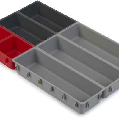 Bộ 10 khay chia ngăn kéo đựng đồ Joseph Joseph 85191 Duo Đỏ/Xám Hàng chính hãng