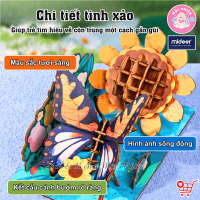 Mô hình lắp ghép gỗ Mideer Wooden 3D Puzzle, đồ chơi 3D sáng tạo cho bé