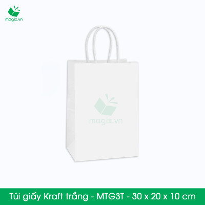 MTG3 MTG3T - 30x20x10 cm - Combo 100 túi giấy Kraft Nhật cao cấp