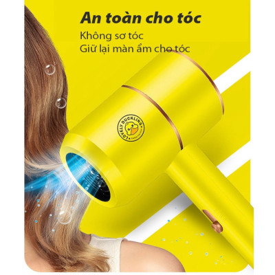 Sấy tóc con vịt vàng mini , phụ kiện làm đẹp  tóc không thể thiếu của chị e phụ nữ 