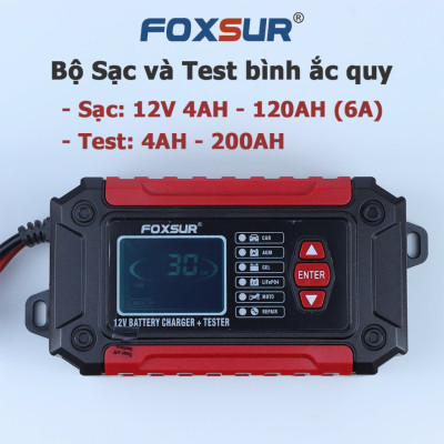 Công Nghệ Nhật Bản Thông Minh : Bộ Sạc Và Test Kiểm Tra Bình Ắc Quy FOXSUR 12V 3AH-100AH 2IN1