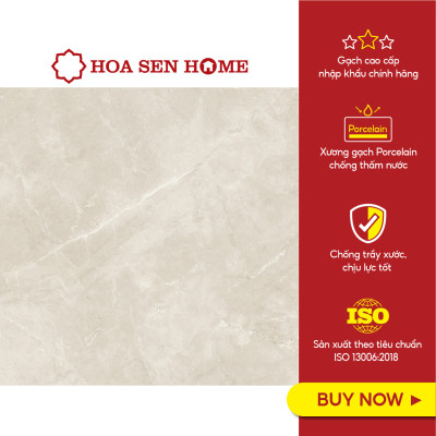 Gạch lát nền granite LUSTRA INSPA1001000008 màu be, vân đá tự nhiên màu trắng, bề mặt satin, kích thước  1000mmx1000mm, thùng 2 viên - Hàng chính hãng
