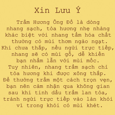 Nhang Trầm Hương Không Tăm, Loại Dài Thượng Hạng, Nhang Sạch Thuần Thiên Nhiên