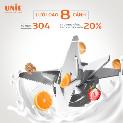 Máy Làm Sữa Hạt Xay Nấu Đa Năng UNIE V8S 12 Chế Độ Nấu Tiêu Chuẩn Đức Công Suất 1800W Dung Tích 1750 ML- Hàng Chính Hãng