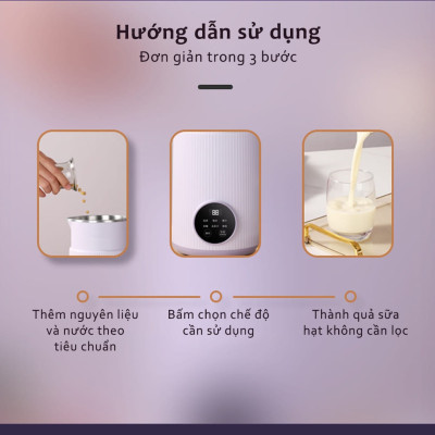 Máy Làm Sữa Hạt, Máy Nấu Sữa Hạt Đa Chức Năng, Dung Tích 800ml, Hẹn Giờ 12 Tiếng, Giữ Nhiệt 4h - Hàng Nhập Khẩu