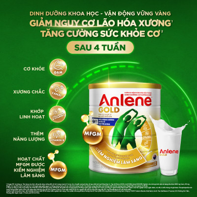 Bao bì mới - Combo 3 Sữa Bột Anlene Gold Hương Vanilla (Hộp giấy 1200g) tặng ấm đun Điện Quang