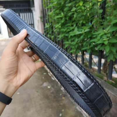 Thắt Lưng Da Bụng Cá Sấu Liền Nguyên Tấm Đan Viền Thủ Công Bền - Dễ Sử Dụng NV29