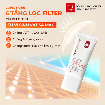 Kem chống nắng SẮC NGỌC KHANG 50G chống nắng phổ rộng với 6 màng lọc Filter