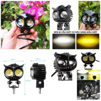 ĐÈN LED BI CẦU TRỢ SÁNG MẮT CÚ SIÊU SÁNG PHA TRẮNG CỐT VÀNG LẮP XE MÁY ÔTÔ