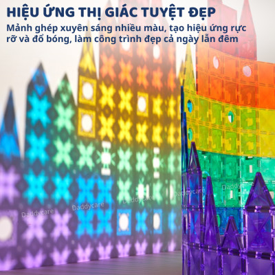 Bộ xếp hình nam châm lắp ráp đường ống Mideer Colorful Magnetic Tiles- Marble Run