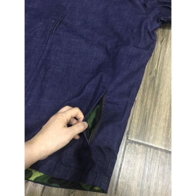 Áo chống nắng bò nam 2 lớp vải jean lót vải kẻ caro dày mát nam tính