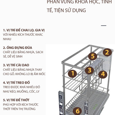Giá để dao thớt gia vị sơn nano bảo hành han gỉ 10 năm