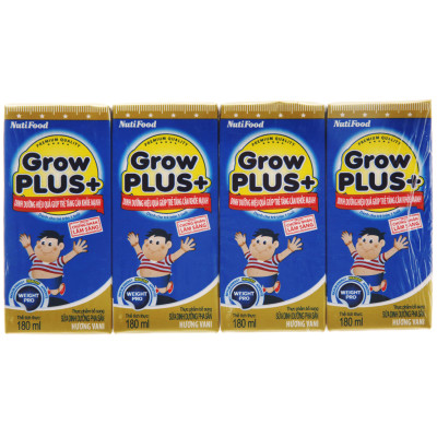 Thùng 48 Hộp x 180ml Sữa Bột Pha Sẵn GrowPLUS+ Xanh 180ml Tăng Cân Khoẻ Mạnh - Hàng Chính Hãng