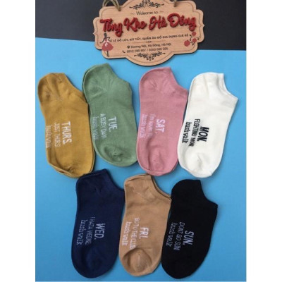 Tất tuần  7 TẤT NỮ SIÊU ĐẸP CỔ NGẮN, TẤT THỨ, TẤT TUẦN