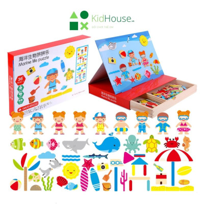 Đồ chơi xếp hình cho bé bộ ghép hình nam châm giúp bé rèn luyện trí tuệ, sự sáng tạo