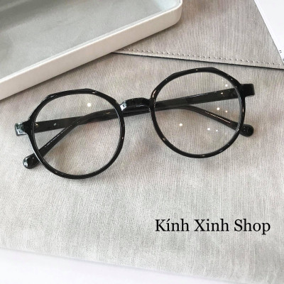 Kính Giả Cận, Gọng Kính Giả Cận Nam Nữ Mắt Tròn Gọng Nhựa Dẻo Không Độ Chống Tia Bức Xạ Uv, Chống Ánh Sáng Xanh