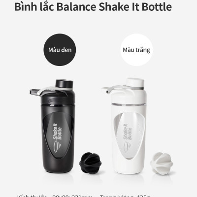 Bình lắc Lock&Lock 800ml Balance Shake It Bottle màu đen HAP949BLK - Hàng chính hãng có quai xách và thanh đo dung tích - JoyMall