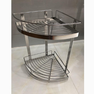 Kệ góc nhà tắm KG5S 2 tầng chất liệu đúc inox304 dày dặn không gỉ kích thước 25x25cm (Tặng kèm 1 món quà tri ân)- Hàng chính hãng