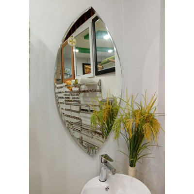 Gương soi Kibath hình chiếc lá KT 50x100 cm, KB-227