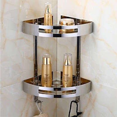 Kệ góc đa năng 2 tầng GG01G, chất liệu inox cao cấp đẹp, bóng, cho bạn thời gian sử dụng dài hạn
