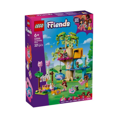 LEGO FRIENDS 42666 Đồ Chơi Lắp Ráp Nhà Cây Và Bữa Tiệc Sinh Nhật Mèo Con (321 chi tiết)