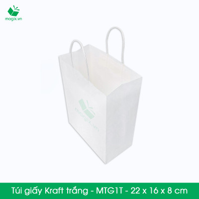 MTG1 MTG1T - 22x16x8 cm - Combo 100 túi giấy Kraft Nhật cao cấp