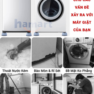 COMBO 4 Đế Kê Chân Máy Giặt Chống Rung Chống Ồn TPU Chân Kê Tủ Lạnh Nội Thất Chịu Tải Lớn Tiện Lợi