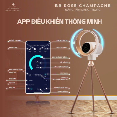 Quạt lọc không khí và khử khuẩn U ULTTY BB Róse Champagne - Hàng chính hãng