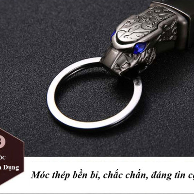 Móc Treo Chìa Khóa Oto Xe Máy  BCK2-648 Hình Đầu Hổ Mắt Ngọc Cực Chất Xoay 360 Độ  ( giao màu ngẫu nhiên )