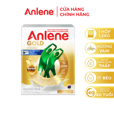 Bao bì mới - Combo 3 Sữa Bột Anlene Gold Hương Vanilla (Hộp giấy 1200g) tặng ấm đun Điện Quang