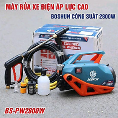 Máy Rửa Xe Gia Đình BOSHUN BS-PW2800W, Công Suất 2800W, Dây Xịt Dài 12M - Bảo Hành Chính hag