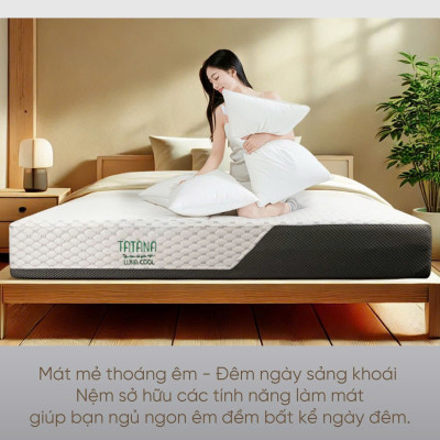 Nệm foam Tatana Luna Cool – mát lạnh, mềm êm, xua tan cái nóng mùa hè-Độ cao 20cm-Bảo hành 10 năm.