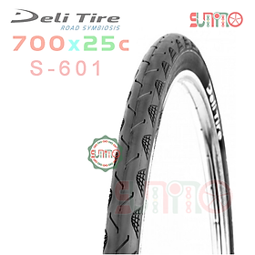 Vỏ tanh thép DELI Tire S-601 đen gai sóng gắn xe đạp đua