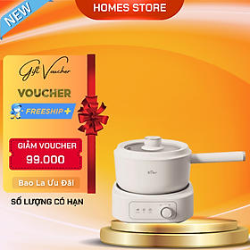 Nồi Điện Đa Năng BEAR SB-NL25L - Đế Rời Đun Sôi Siêu Nhanh Chiên Xào Hấp Dung Tích 2.5 Lít Công Suất 1000 W - Hàng Chính Hãng