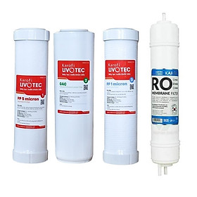 Combo Bộ 4 Lõi Lọc Nước Dành Cho Máy Lọc Nước Karofi Livotec 212 - Hàng Chính Hãng