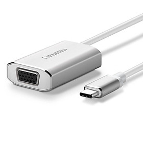 Ugreen UG40866CM114TK 15CM màu Bạc Bộ chuyển đổi TYPE C sang VGA vỏ bọc nhôm - HÀNG CHÍNH HÃNG
